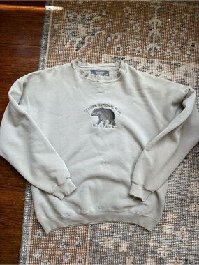 Glacier National Park Montana Crewneck Sweatshirt - Light Sage